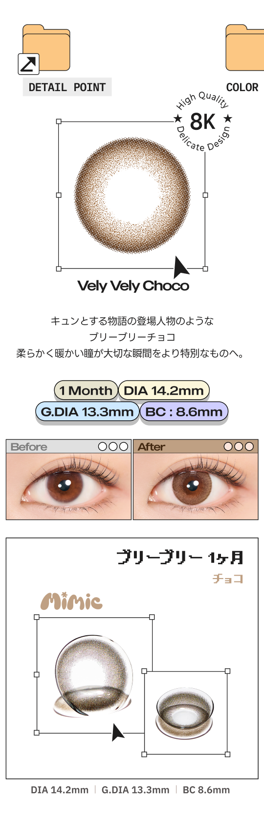 Vely Vely Choco 1ヶ月 - MIMIC LENS
